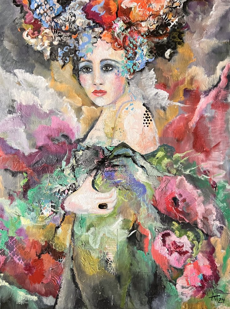 Eteriskt blommigt porträtt av Alexandra Higgins