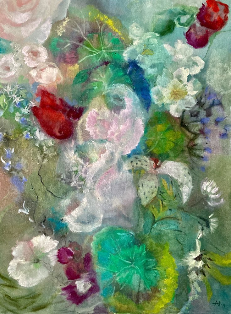 Färgsprakande blommor i trädgården av Alexandra Higgins