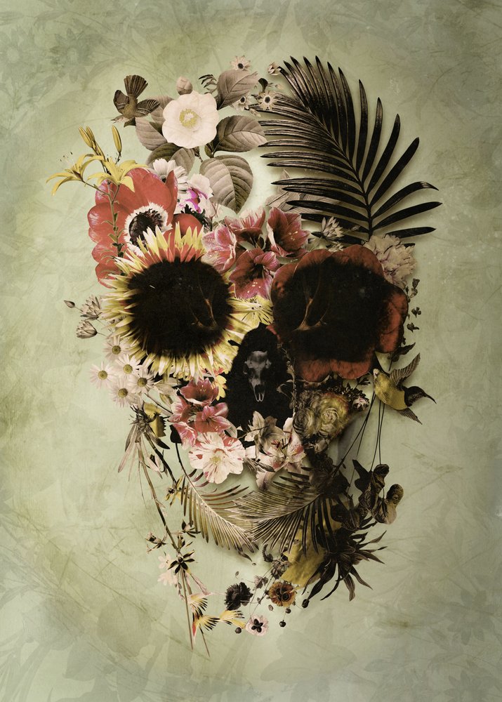 Vintage Floral Skull av Ali Gulec