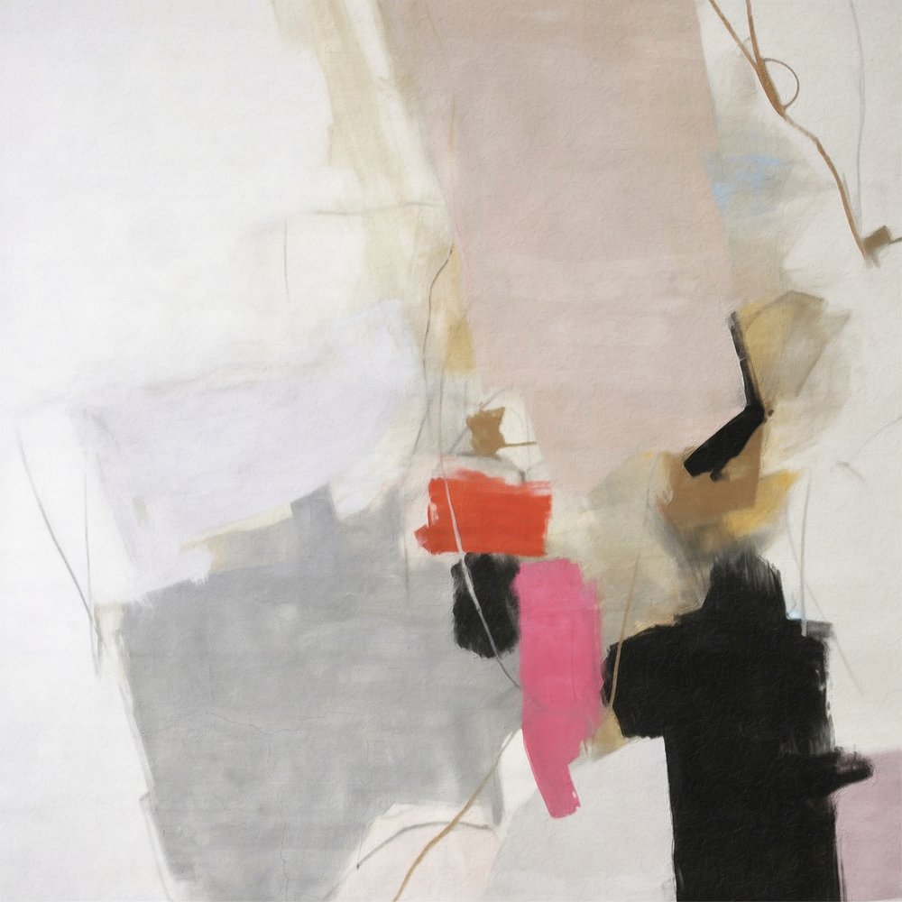 Modernt abstrakt i rosa och grått av Alma