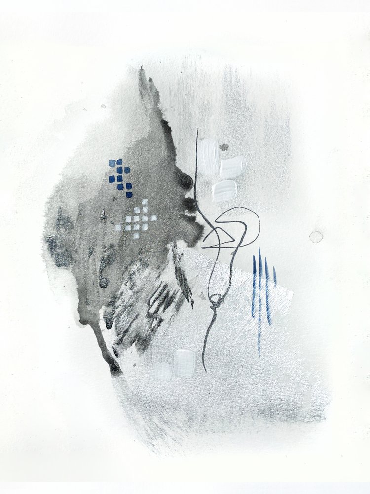 Abstrakt flytande gråblå av Alyson Storms