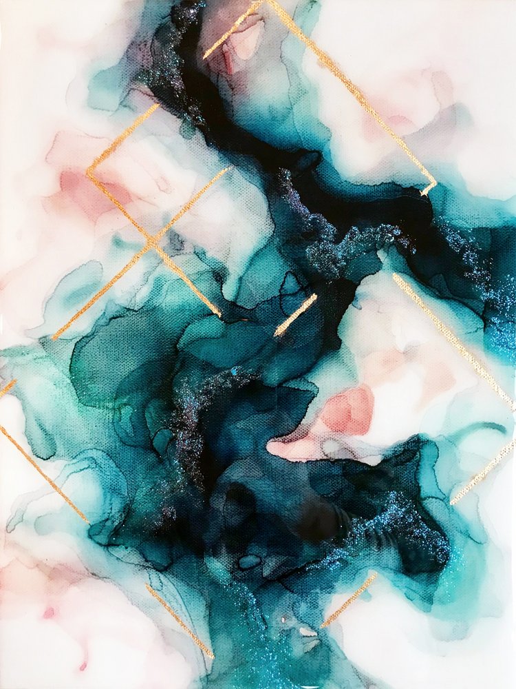 Sammanfattning: Teal Gold Flow av Alyson Storms