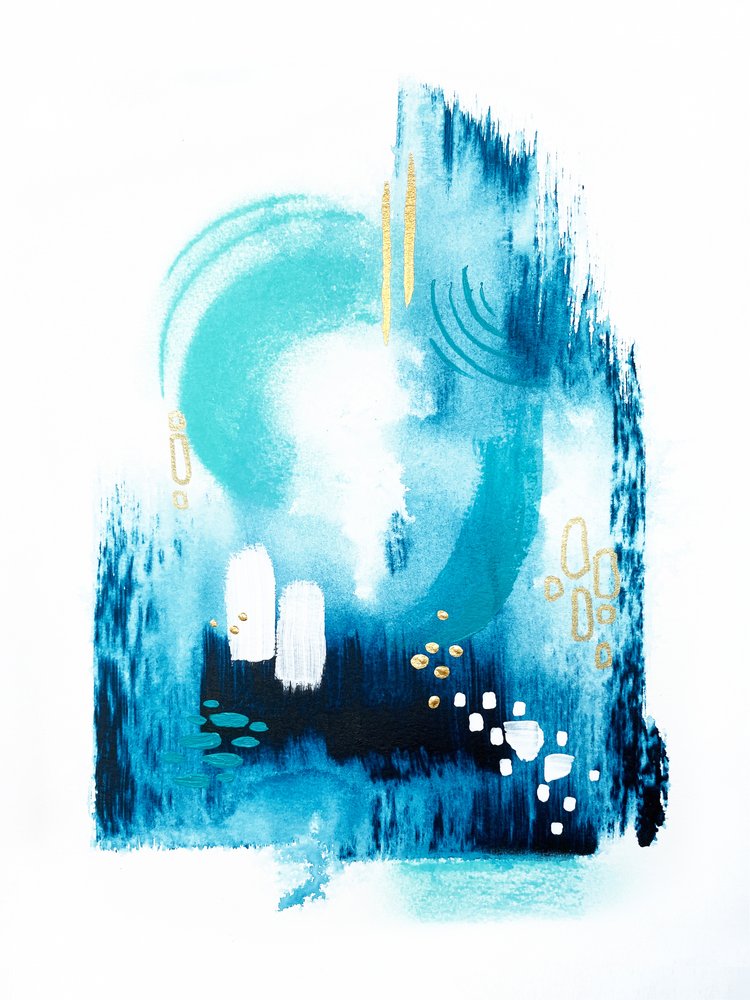 Blått guld – abstrakt flöde av Alyson Storms