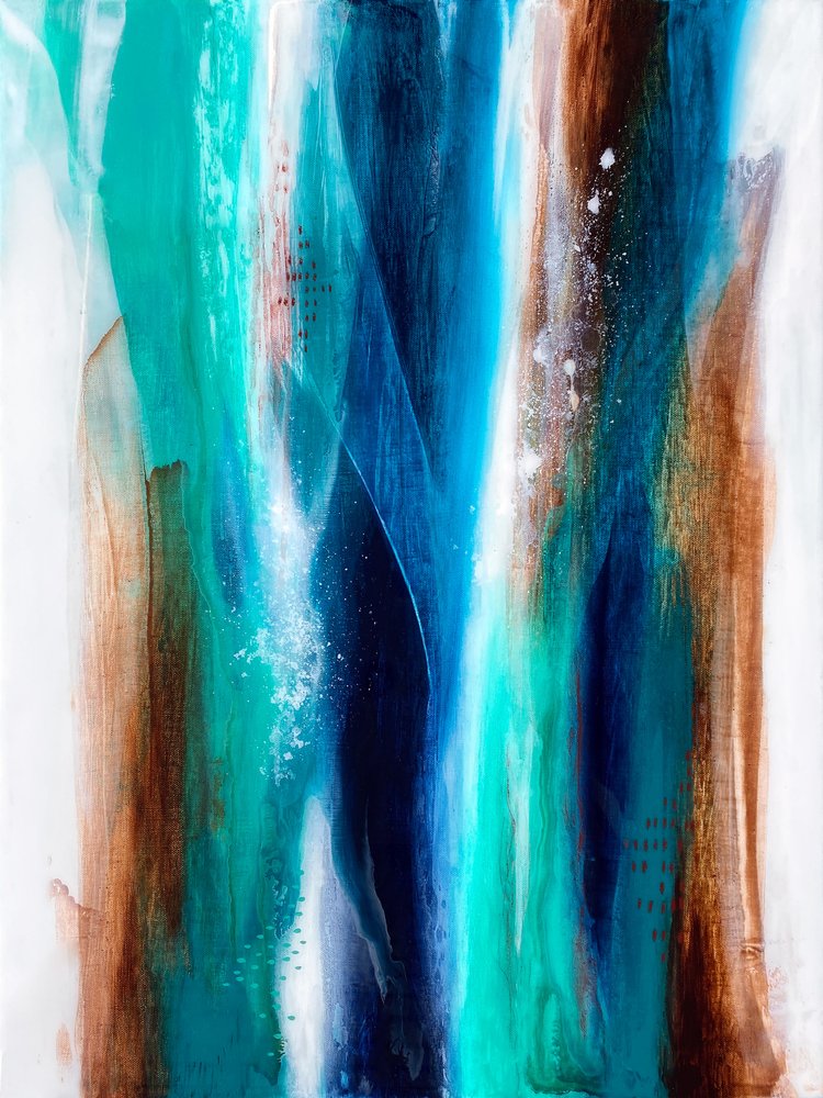 Flytande blå och bruna nyanser av Alyson Storms