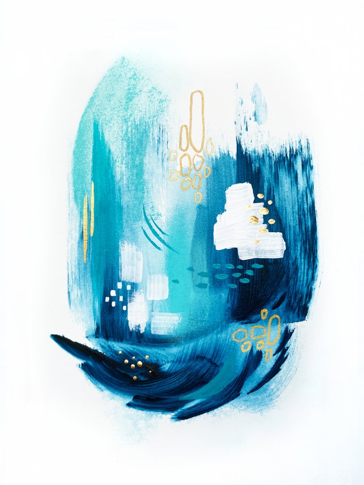 Fluid Aqua Gold-urverk av Alyson Storms