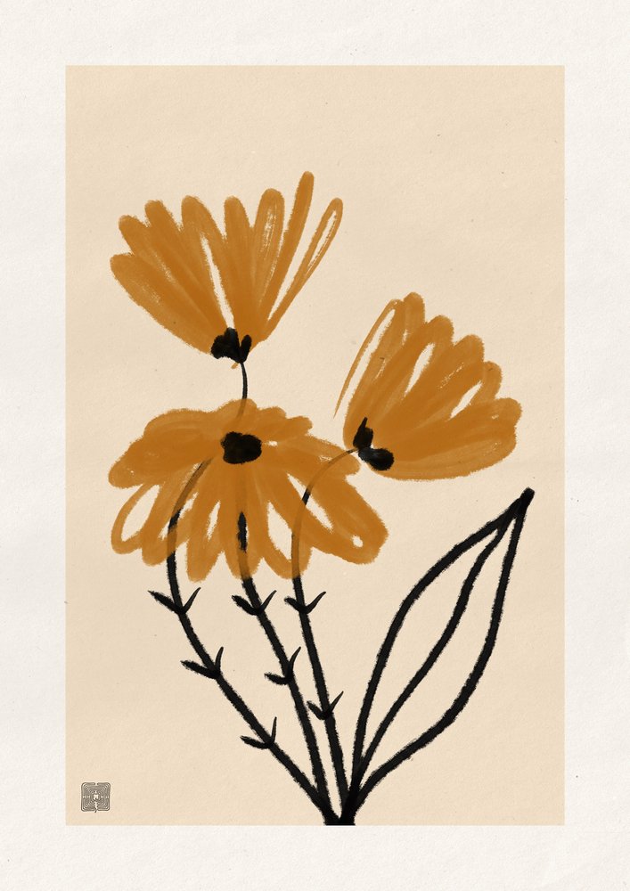 Varma abstrakta blommor av Amaze Atelier