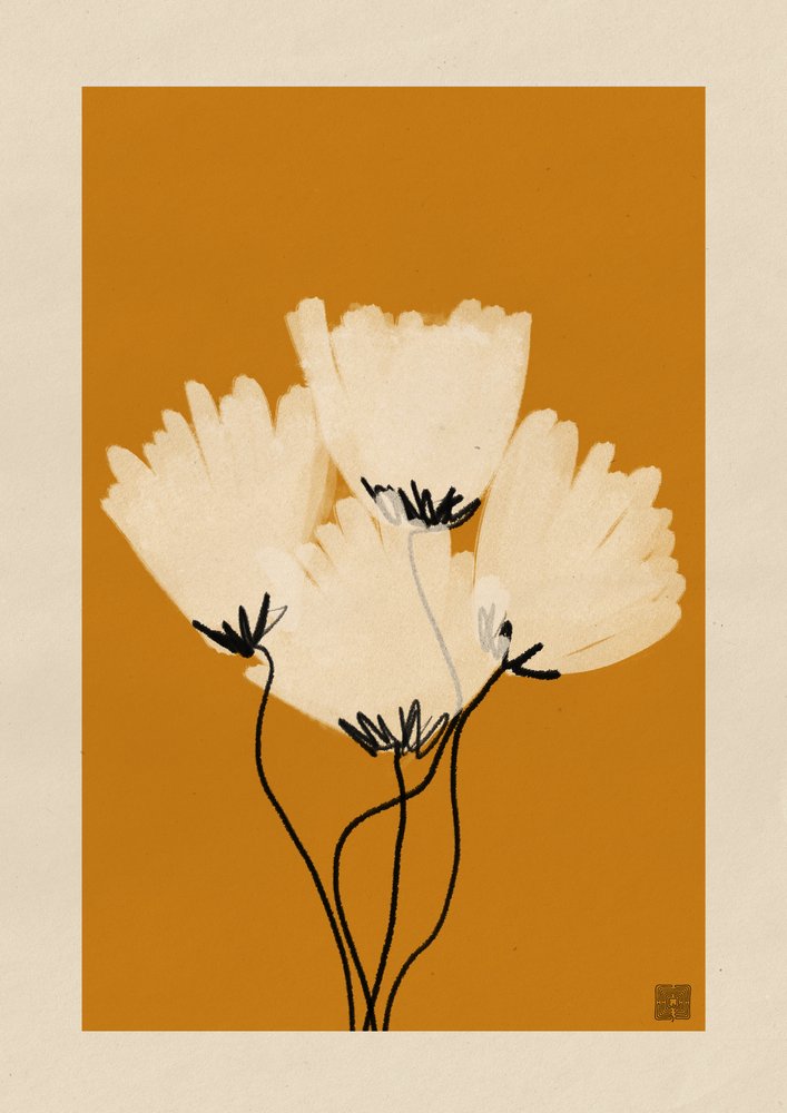 Varma, minimalistiska vallmor av Amaze Atelier