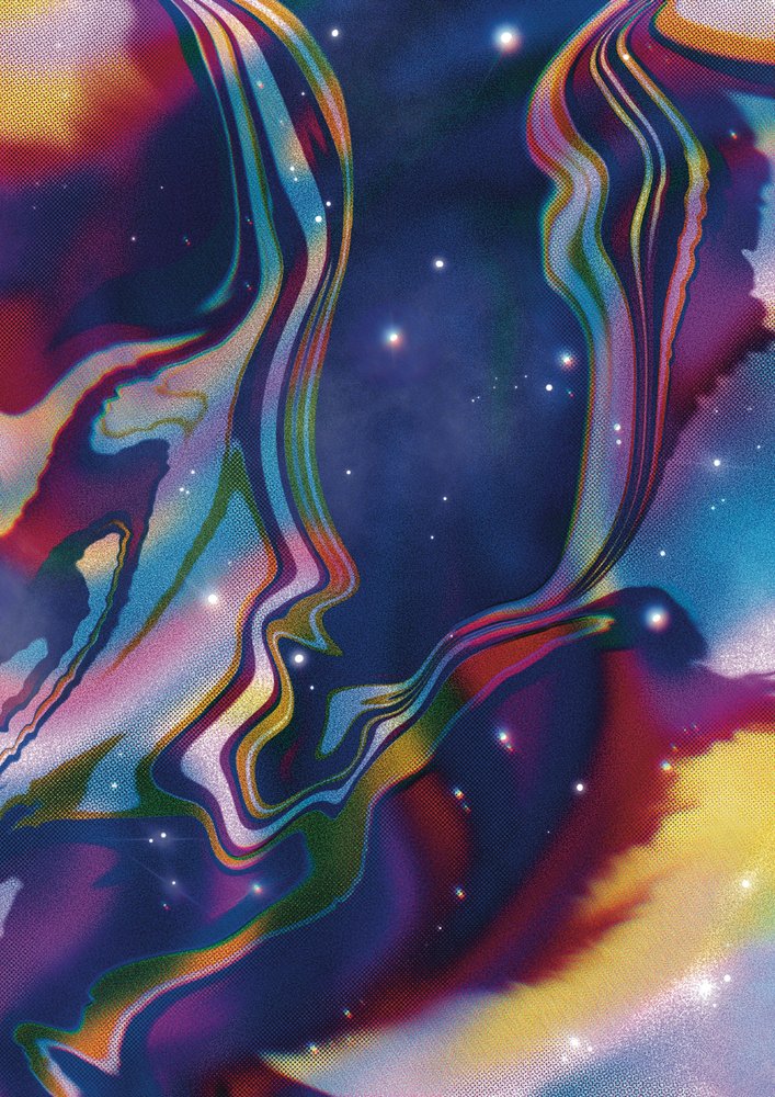 Eteriska kosmiska ansikten av Amy Louise Baker