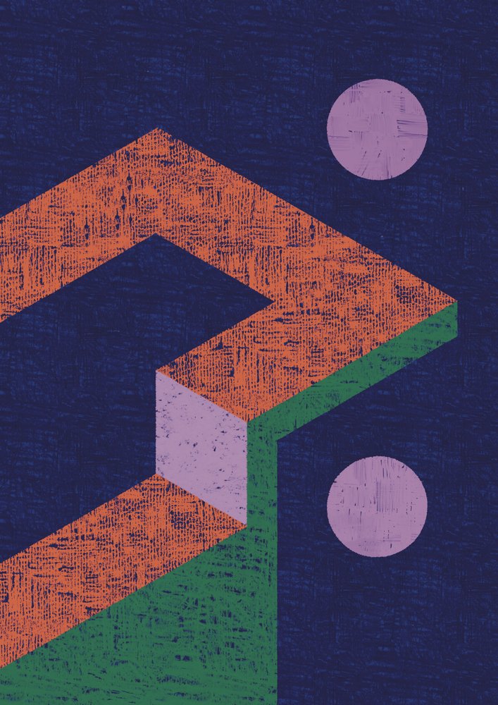 Modern geometrisk illusion av Amy Louise Baker