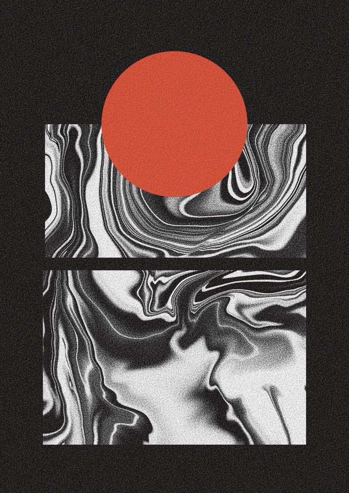 Red Sun Marble Flow av Amy Louise Baker