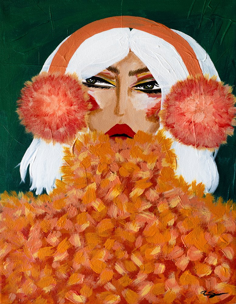Glamorösa orange öronmuffar av Amy Straley