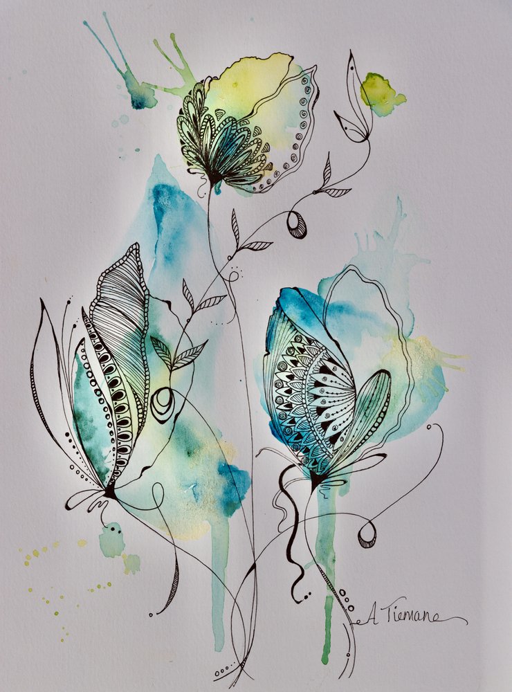 Eteriska blommiga klotter av Amy Tieman