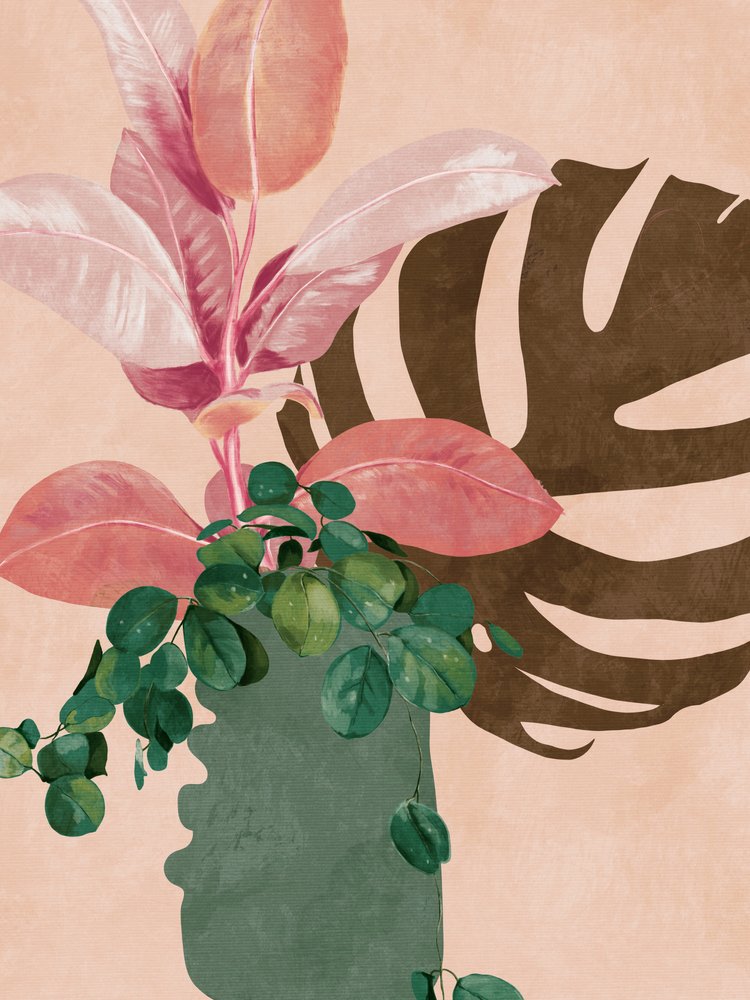 Blad, fler än 6, rosa av Ana Rut Bre