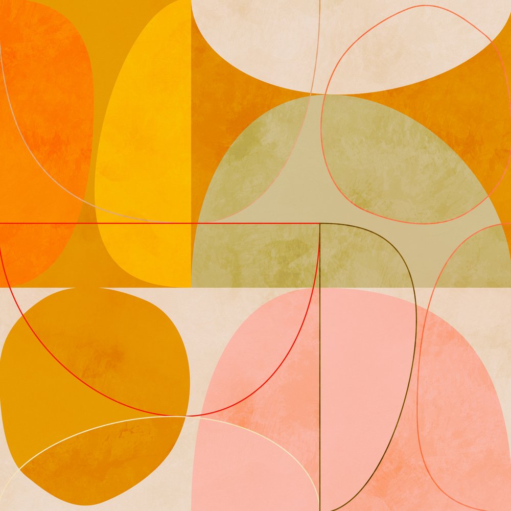 Currygul i mid-century-stil, Blush Spring2 av Ana Rut Bre