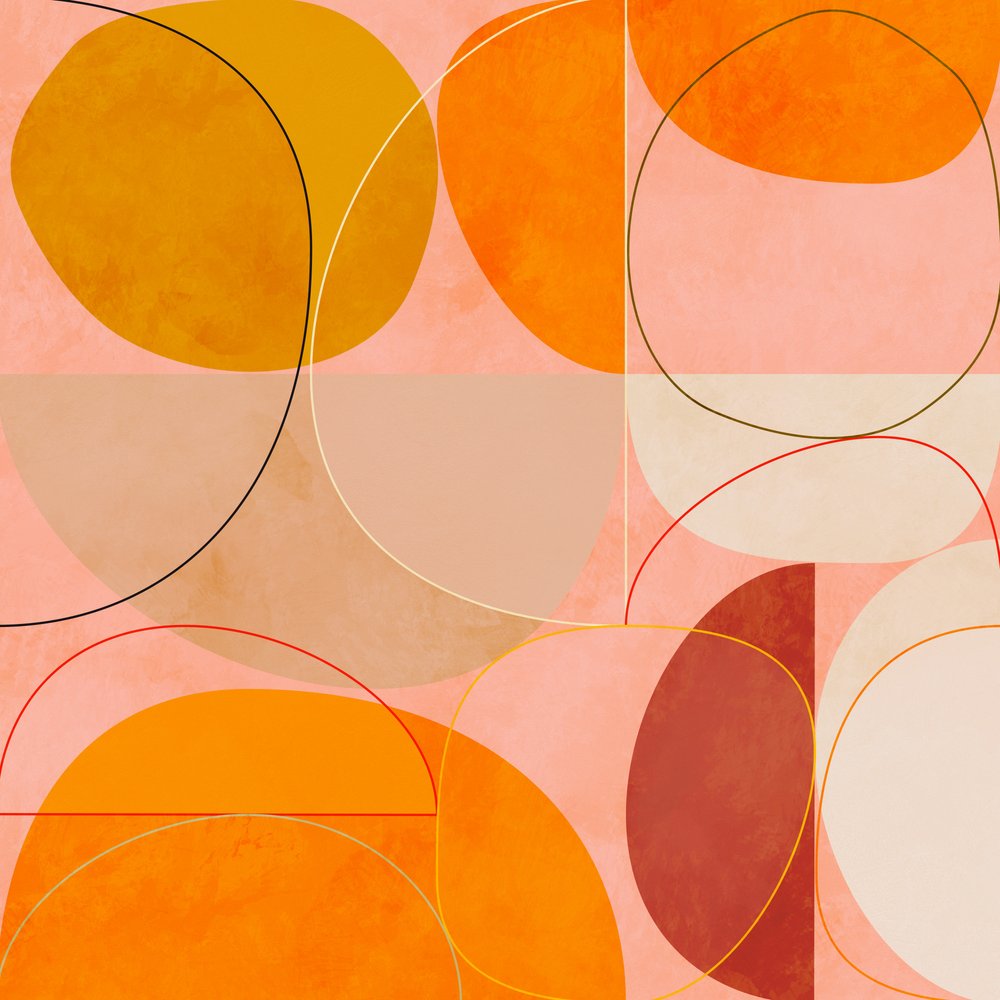 Vår i currygult och rosa i mid-century-stil av Ana Rut Bre