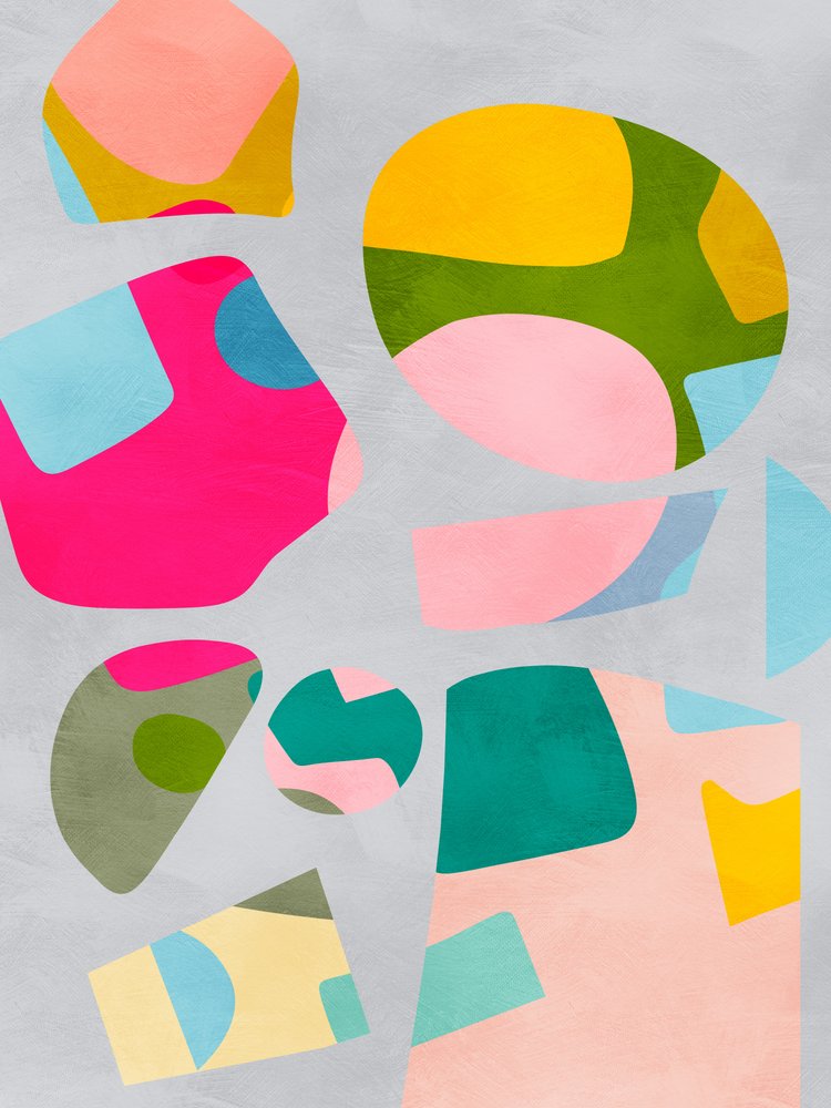 Minimalistisk utskärning i färgglada färger av Ana Rut Bre