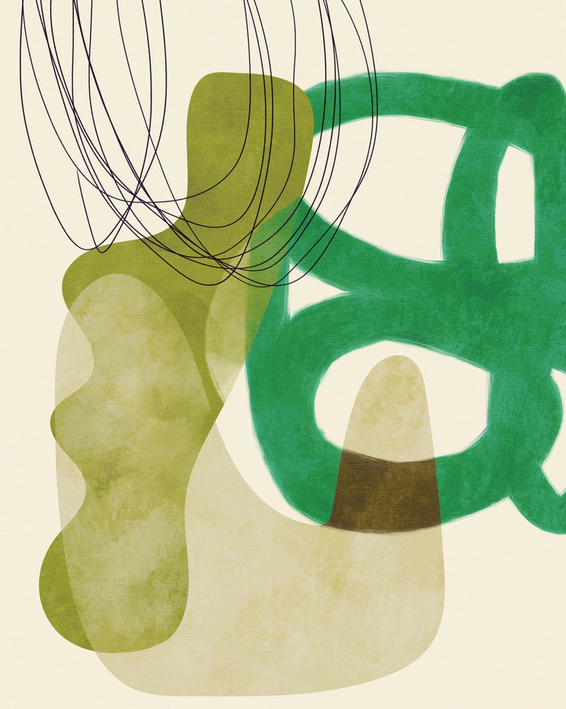 Målade linjer Grön Beige Kopia av Ana Rut Bre