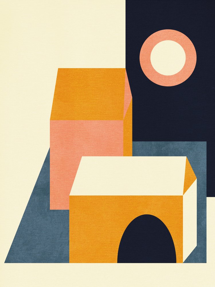 Rainbow Plus Shapes  Blå senapsgul11 av Ana Rut Bre