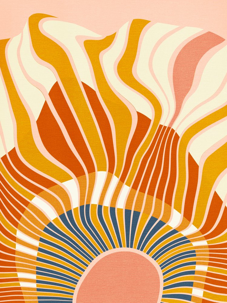 Rainbow Plus Shapes  Blå senapsgul12 av Ana Rut Bre