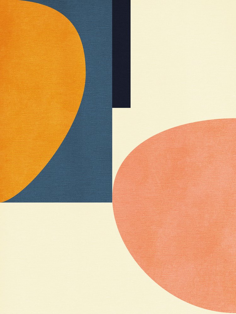 Rainbow Plus Shapes  Blå senapsgul1 av Ana Rut Bre