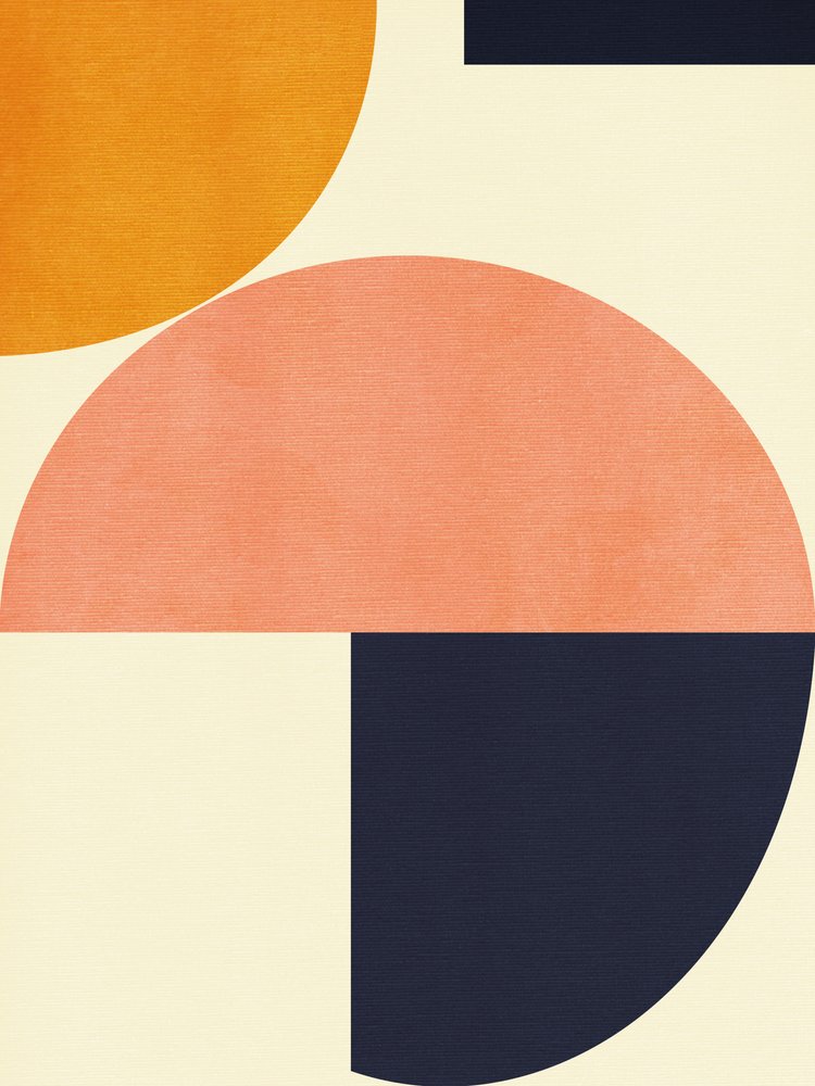 Rainbow Plus Shapes  Blå senapsgul2 av Ana Rut Bre