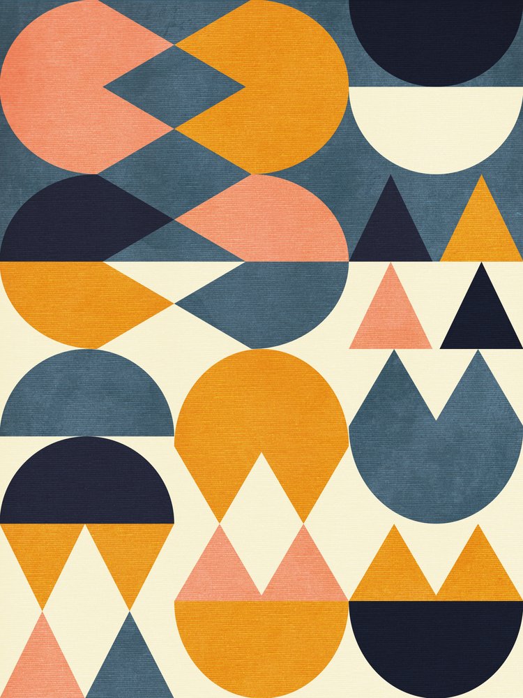 Rainbow Plus Shapes  Blå senapsgul6 av Ana Rut Bre