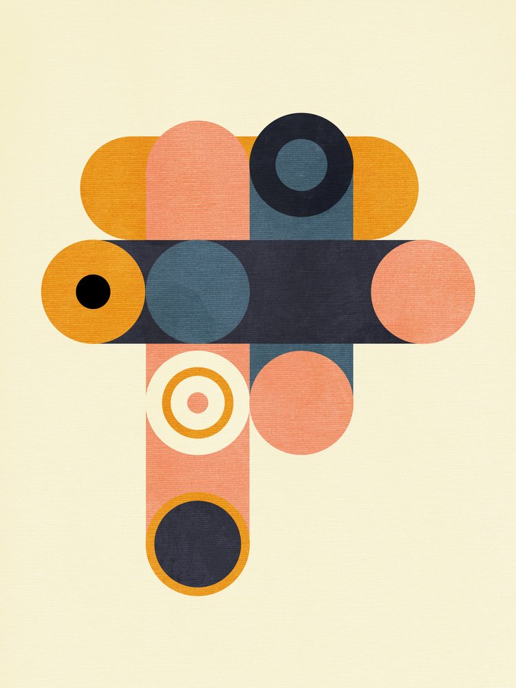 Rainbow Plus Shapes  Blå senapsgul8 av Ana Rut Bre