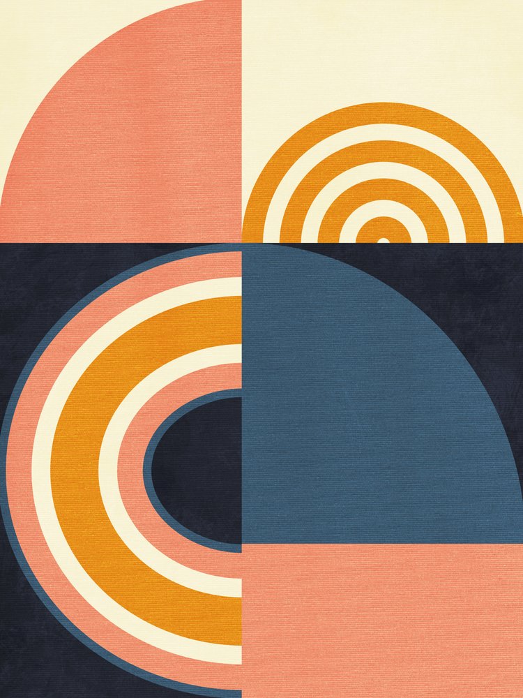 Rainbow Plus Shapes  Blå senapsgul9 av Ana Rut Bre