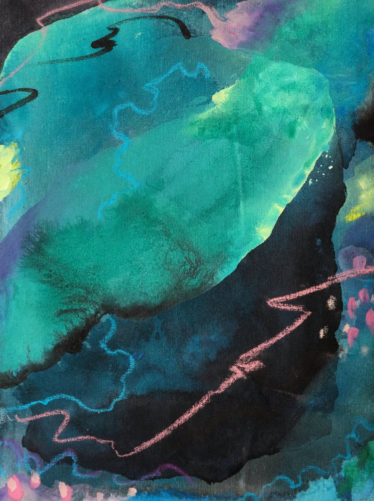 Djup blågrön Organic Flow av Anastasiya Devochkina