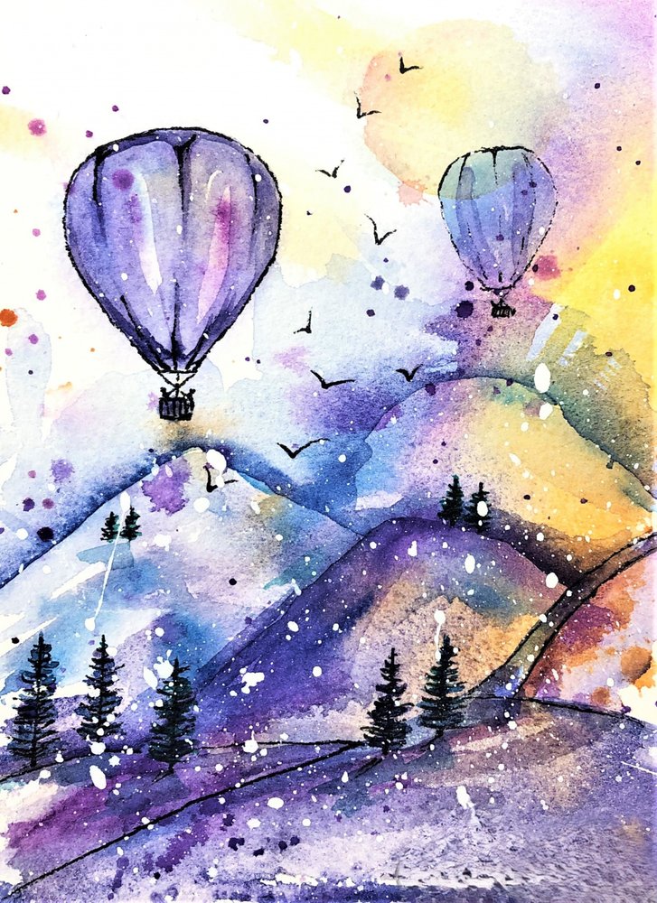 Drömlika bergsballonger av Anda Bieza