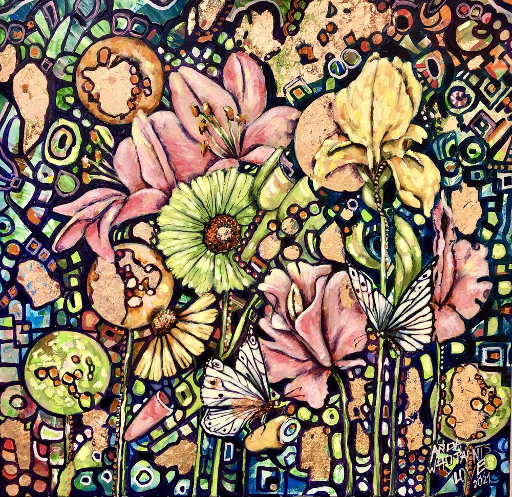 Gyllene trädgårdsblomning av Anda Bieza