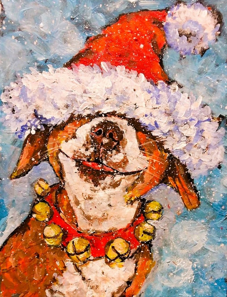 God jul, hund av Anda Bieza
