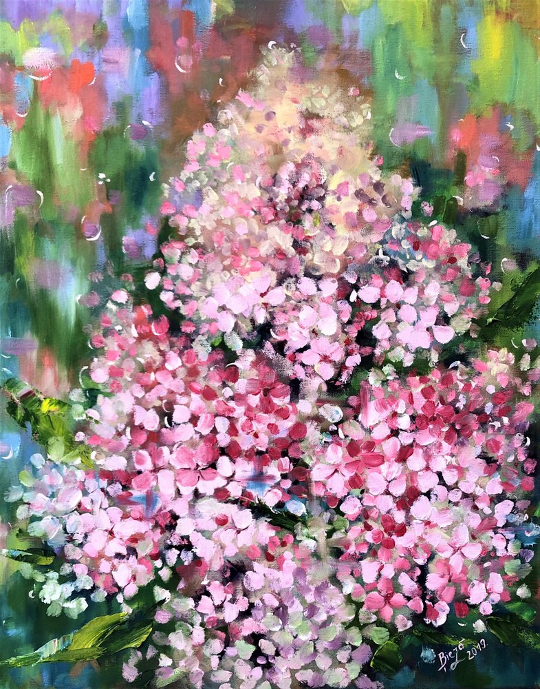 Måleriska rosa blommor av Anda Bieza