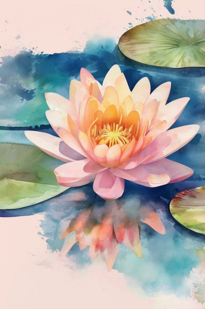 Reflektion av rosa lotus av Anda Bieza
