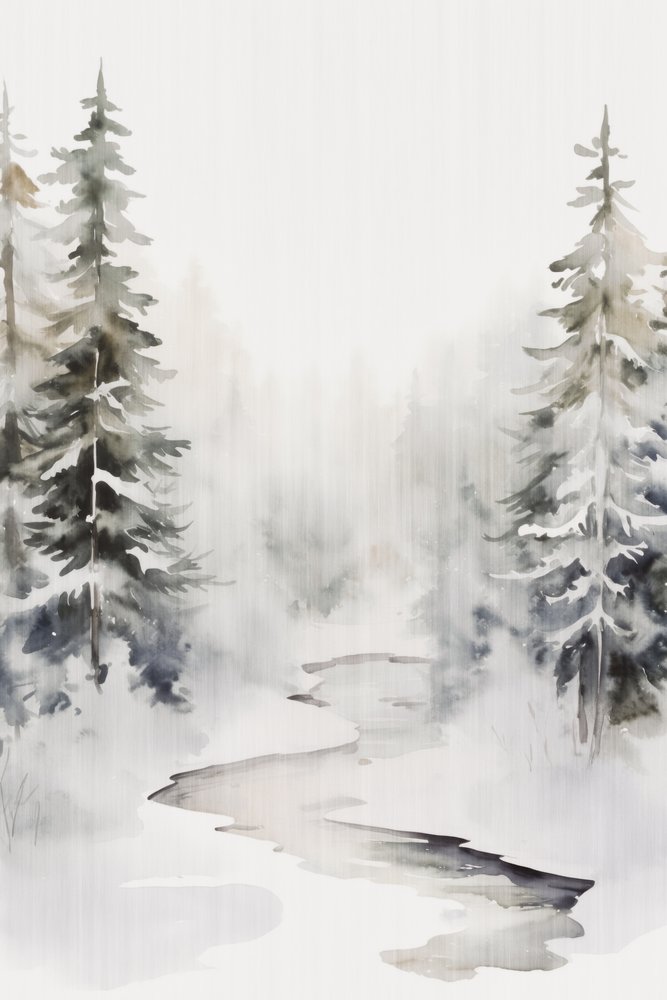 En snötäckt skogsbäck av Andrea Haase