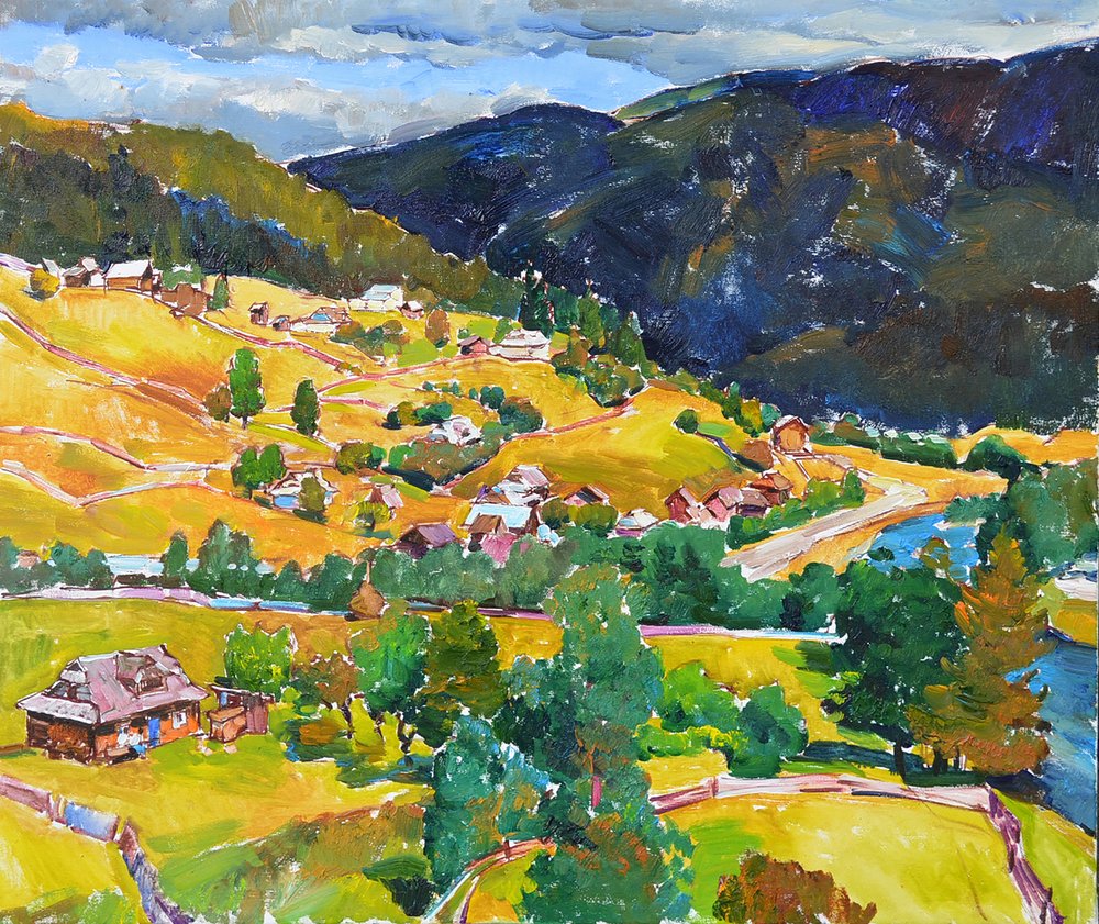 Den färgglada bergsbyen av Andrii Kutsachenko
