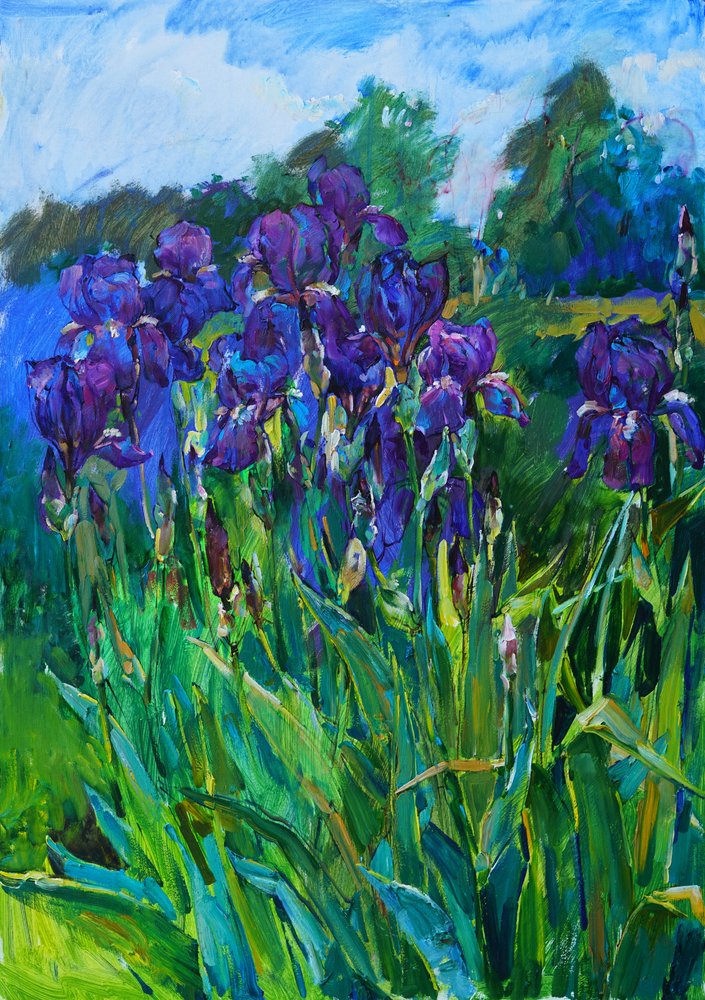 Purple Iris Garden av Andrii Kutsachenko