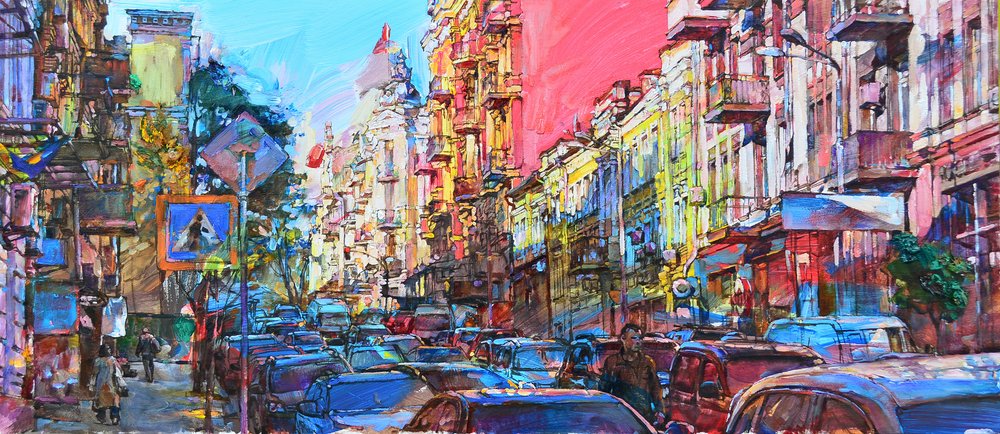 Livlig stadsgata av Andrii Kutsachenko
