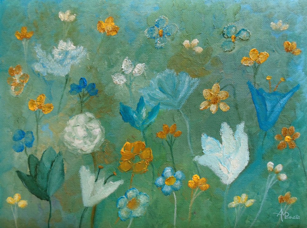 Aqua Blossom Garden av Angeles M. Pomata