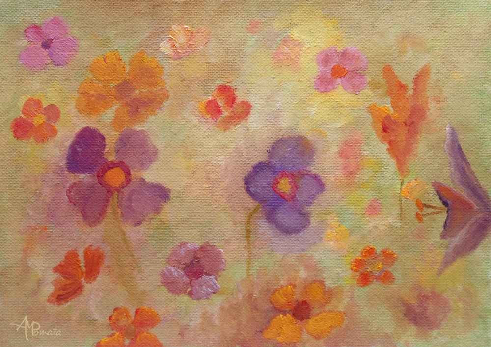 Färgglad blomsterträdgård av Angeles M. Pomata