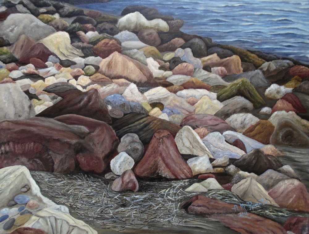 Färgglada strandstenar av Angeles M. Pomata