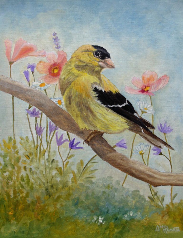 En steglits bland vildblommor av Angeles M. Pomata