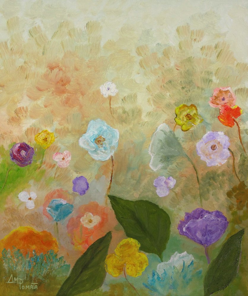 Ett fantasifullt blomsterfält av Angeles M. Pomata