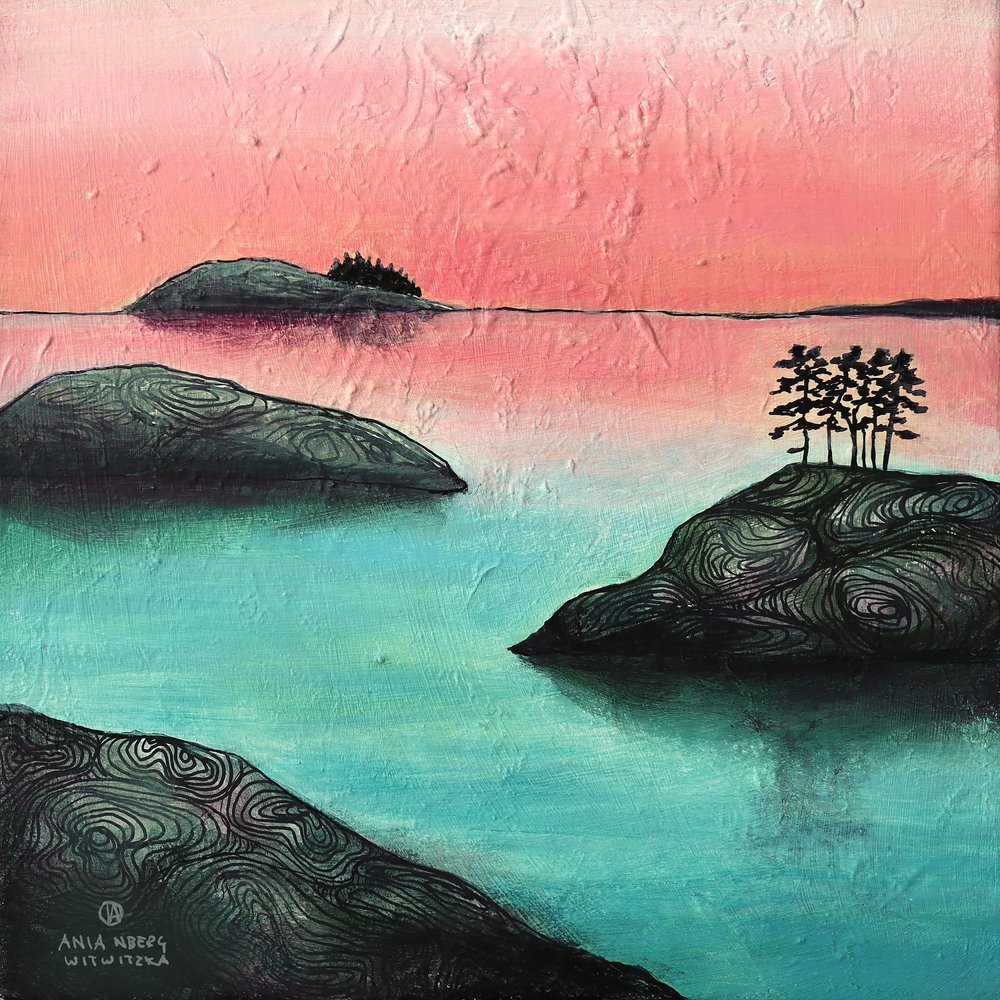 Landskap på Pink Sky Island av Ania Witwitzka