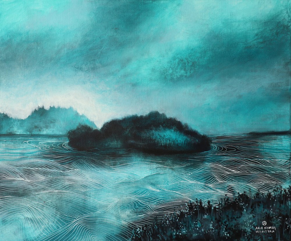 De fridfulla vattnen kring Teal Island av Ania Witwitzka