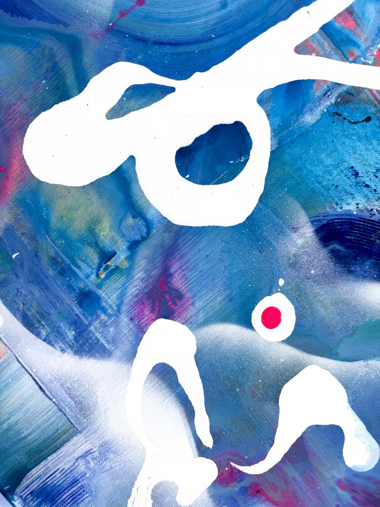 Livfullt blått, flytande abstrakt av Anna Viklund