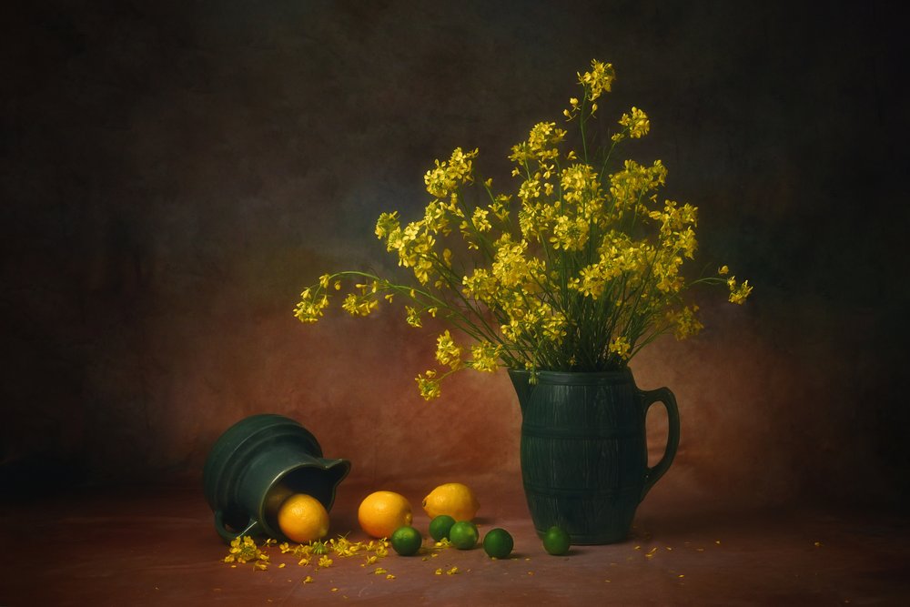 Gula blommor och citroner av Anna Wan