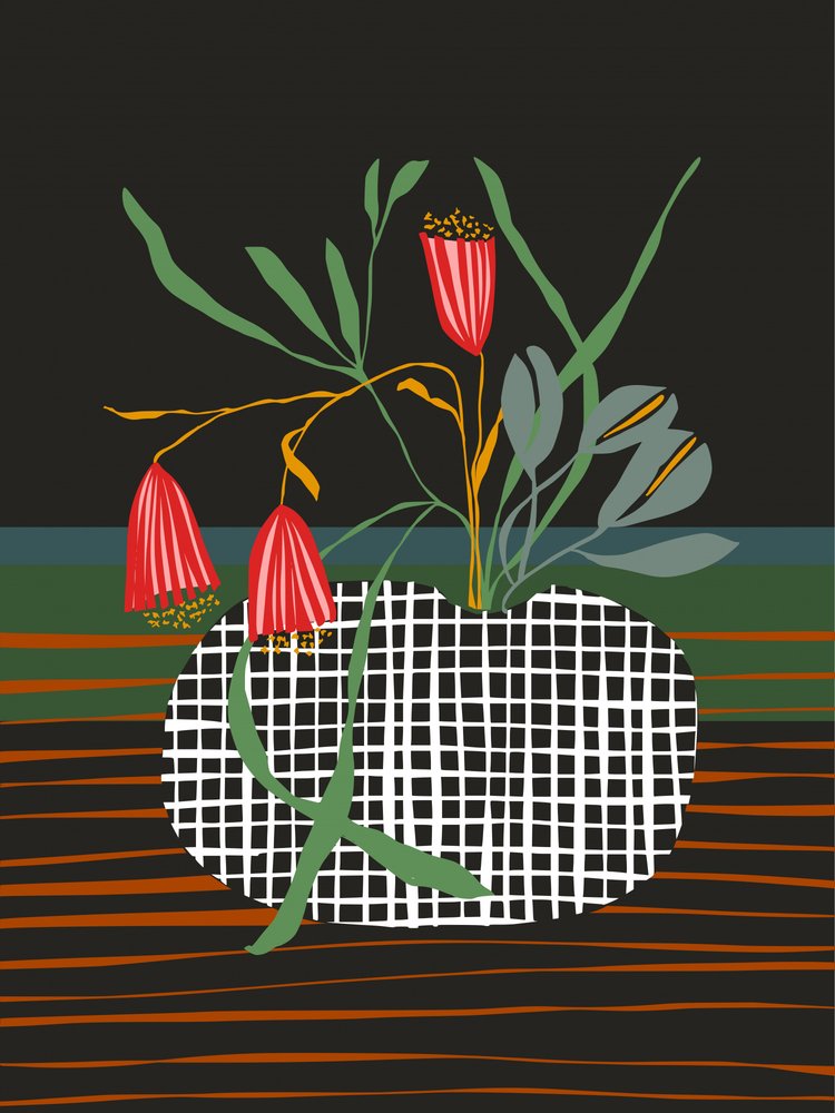 Abstrakt blomsterarrangemang av Annick