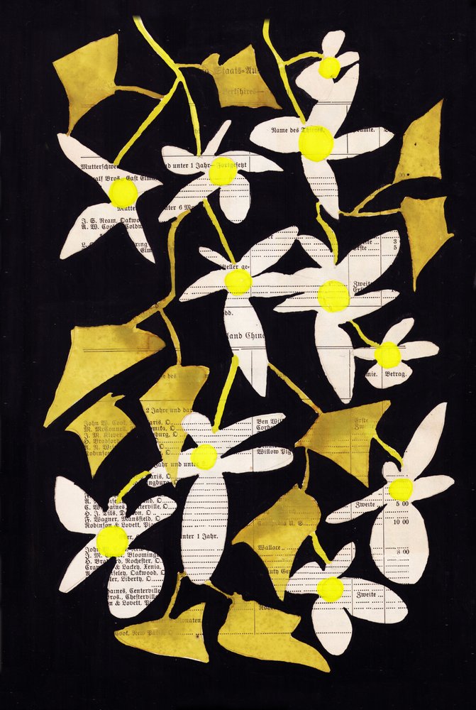 Ljus blomstercollage av Annick