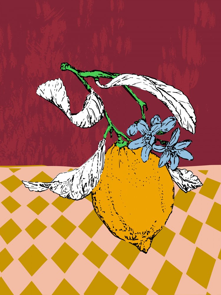 Stilleben med citronblommor av Annick